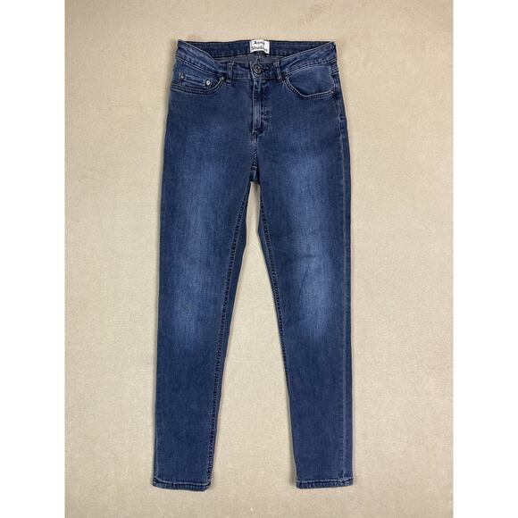 Acne Studios‎ Jeans Womens 28/32 Blue Skin 5 Deep Skinny Low Rise Stretch Adult - Picture 1 of 10
